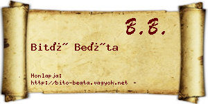 Bitó Beáta névjegykártya